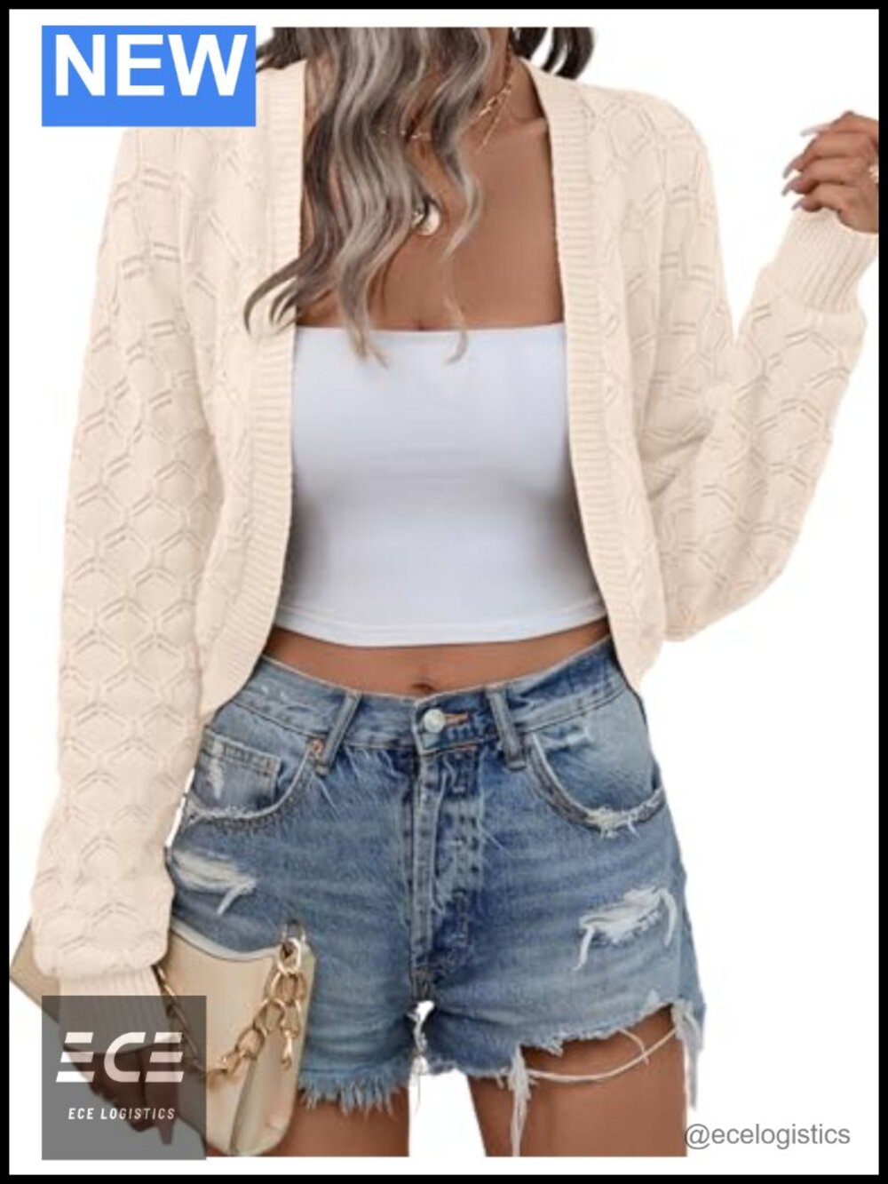 Womens Cropped Cardigan Bolero Shrug Open Front Long Sleeve Knit Sweater
